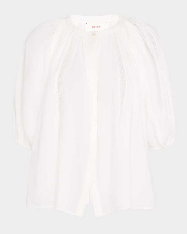 Evynn Lace-Inset Cotton Shirt